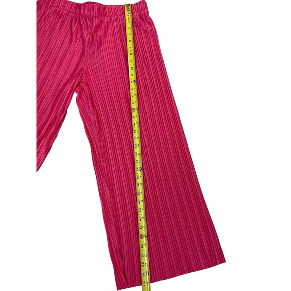 Nine West Women’s Pink Pleated Wide Leg Pants Size L NWT Polyester Elastic Waist - Picture 7 of 10
